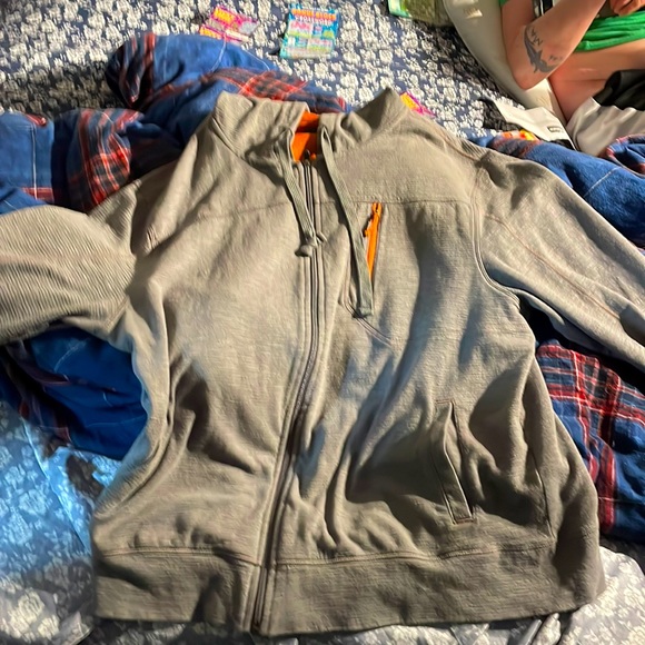 XXL Eddie Bauer Light Gray Hoodie - Picture 2 of 8